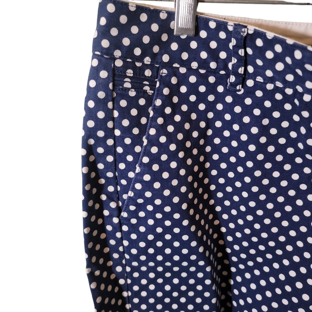 Lands End Y2K Polka Dot Blue White Natical Not Too Low Rise Shorts Sz4 - Picture 3 of 5